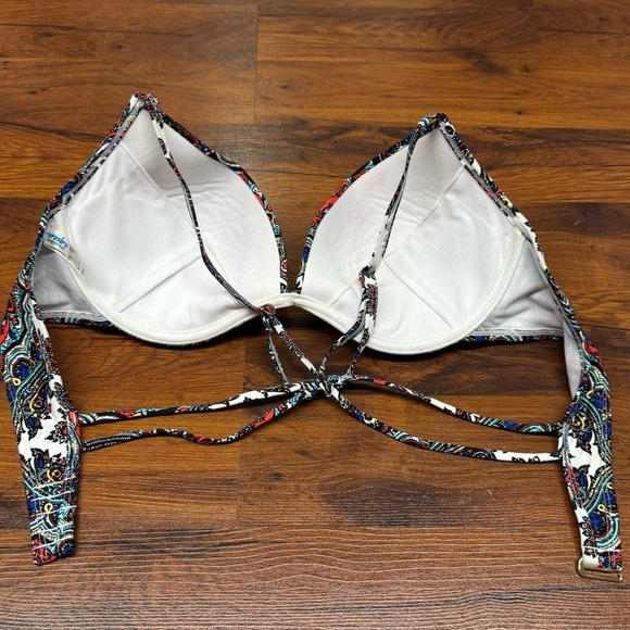 La Vie En Rose Multicolor Paisley Bikini Top - Picture 4 of 4